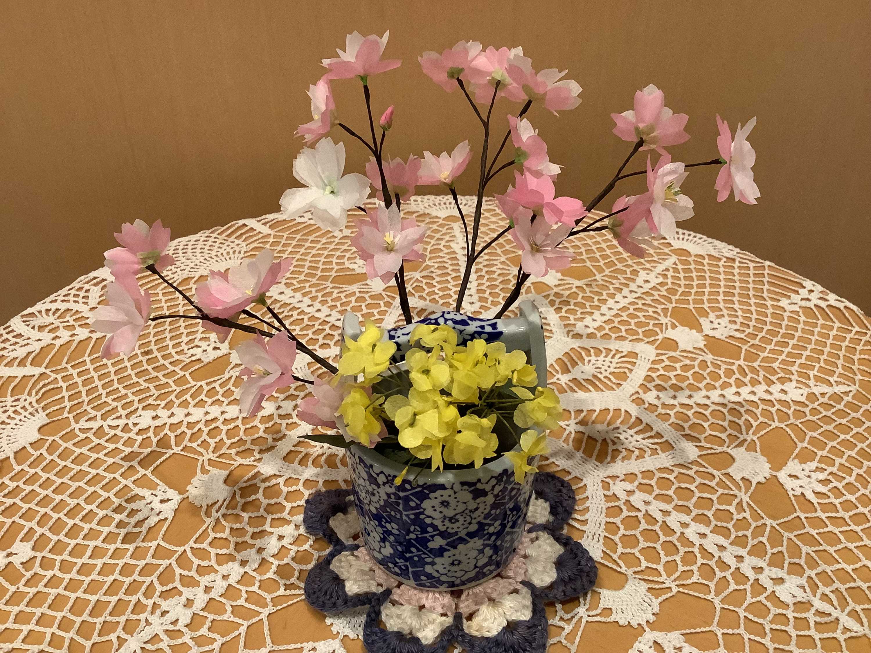 【釜利谷地域ケアプラザやまゆり】３月　季節の工作～菜の花と桜～