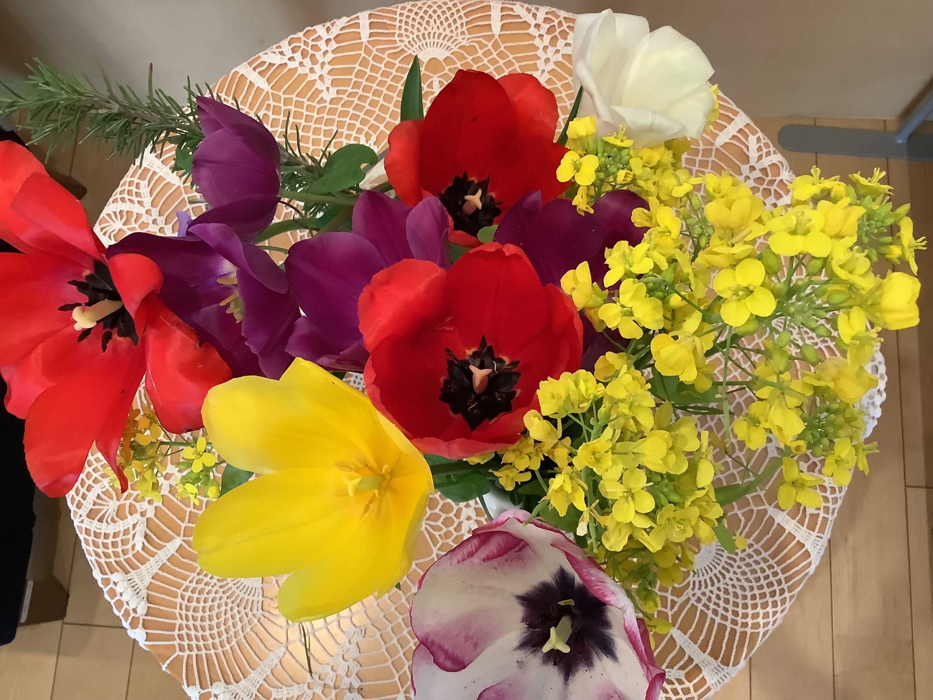 【釜利谷地域ケアプラザやまゆり】4月　花壇の花でアレンジメント